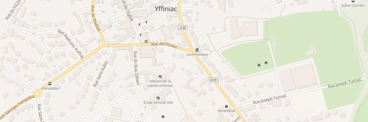 Plan du 1 Rue des Ecoles à Yffiniac