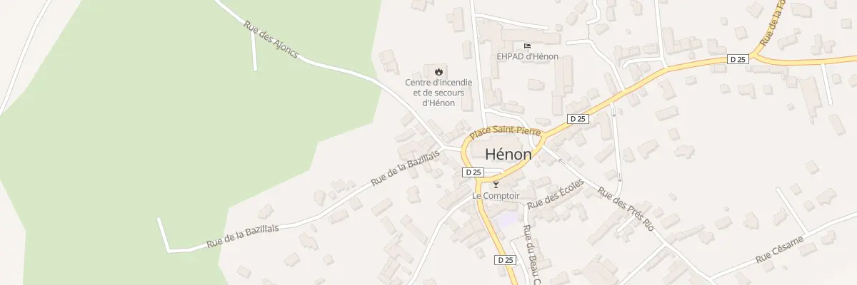 Plan du 2 Rue de la Bazillais à Hénon