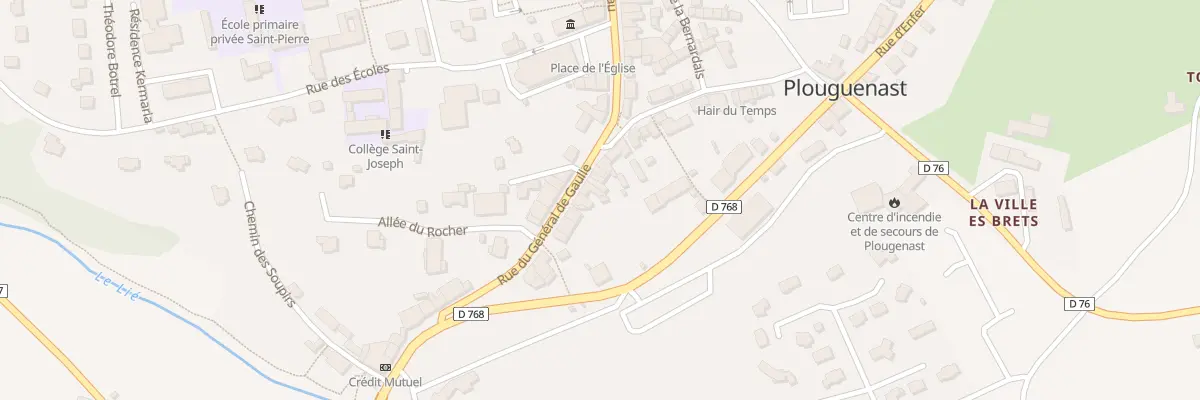 Plan du 14 Rue du Général de Gaulle à Plouguenast-Langast