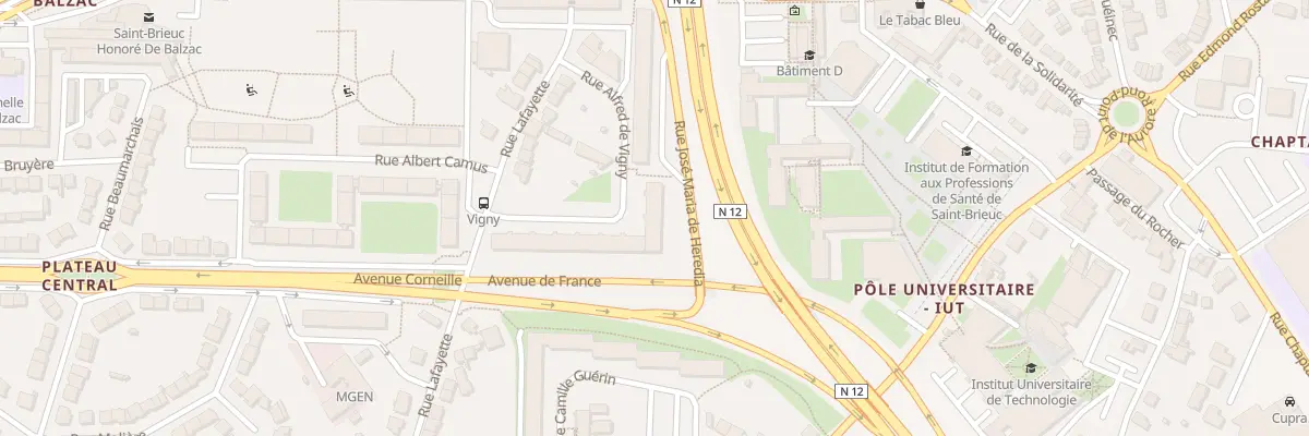 Plan du 18 Rue Alfred de Vigny à Saint-Brieuc