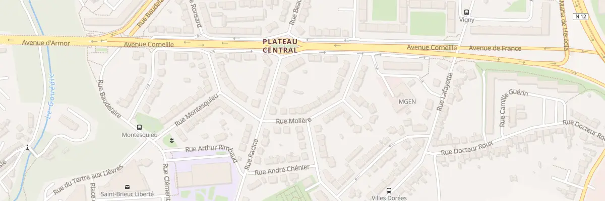 Plan du 25 Rue Molière à Saint-Brieuc