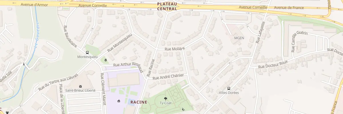 Plan du 22 Rue Molière à Saint-Brieuc