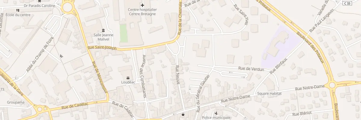 Plan du 34 Rue Neuve à Loudéac