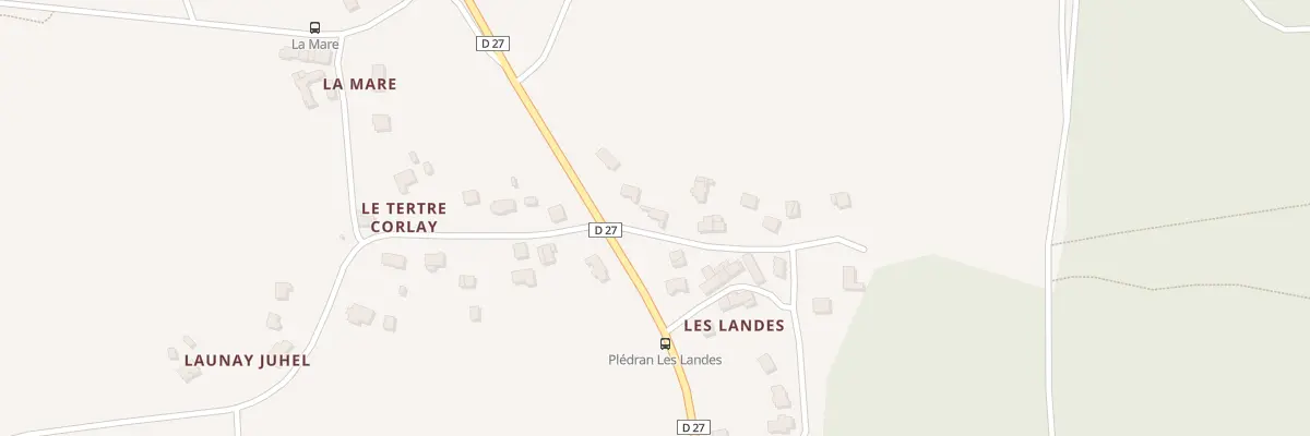 Plan du 62 Les Landes à Plédran