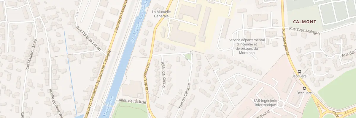 Plan du 2 Rue du Calvaire à Vannes