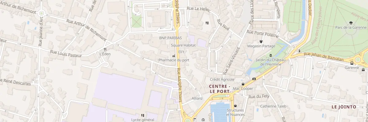 Plan du 14 Rue Thiers à Vannes