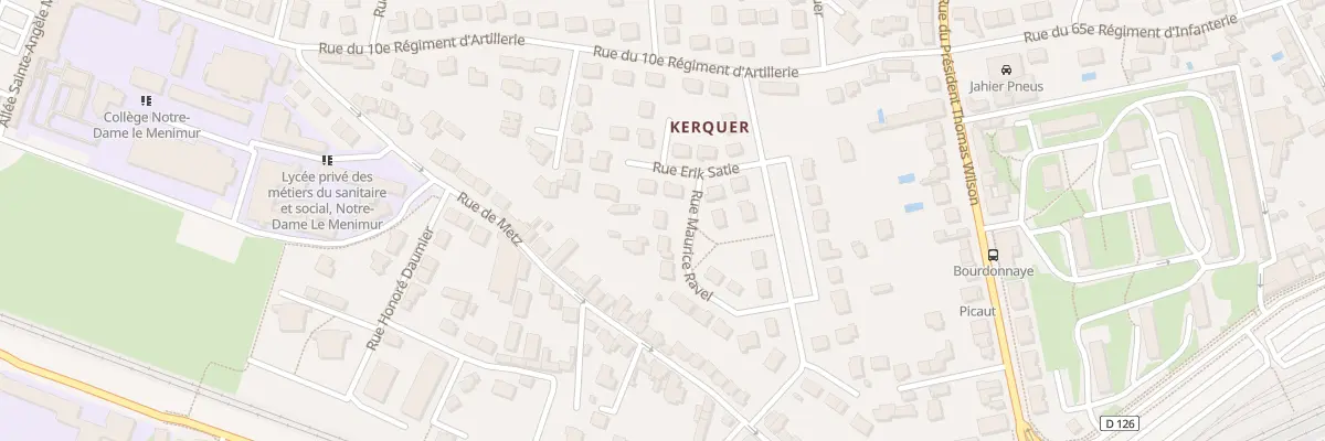 Plan du 13 Rue Maurice Ravel à Vannes