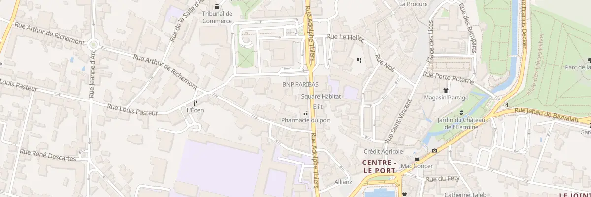 Plan du 21 Rue Thiers à Vannes