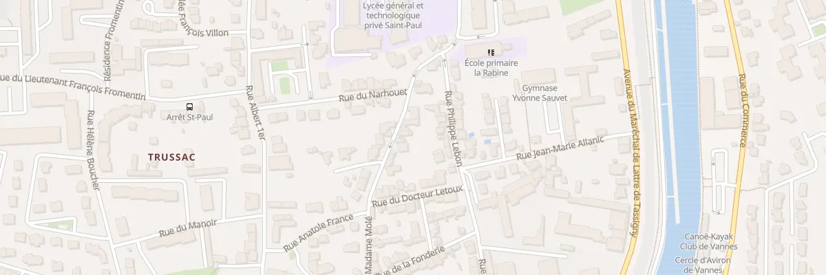 Plan du 11 Rue Madame Molé à Vannes