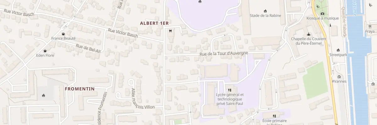 Plan du 6 Rue de la Tour D’Auvergne à Vannes
