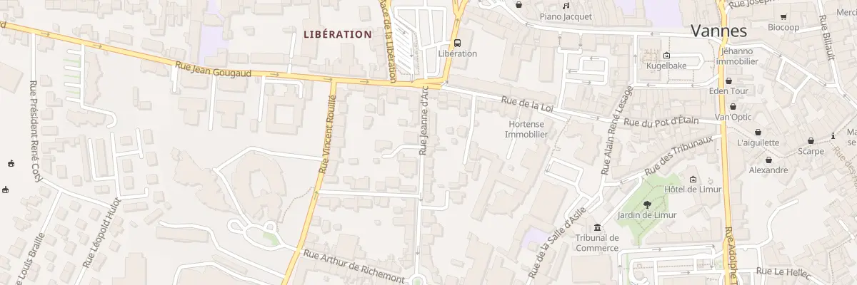 Plan du 13 Rue Jeanne d’Arc à Vannes