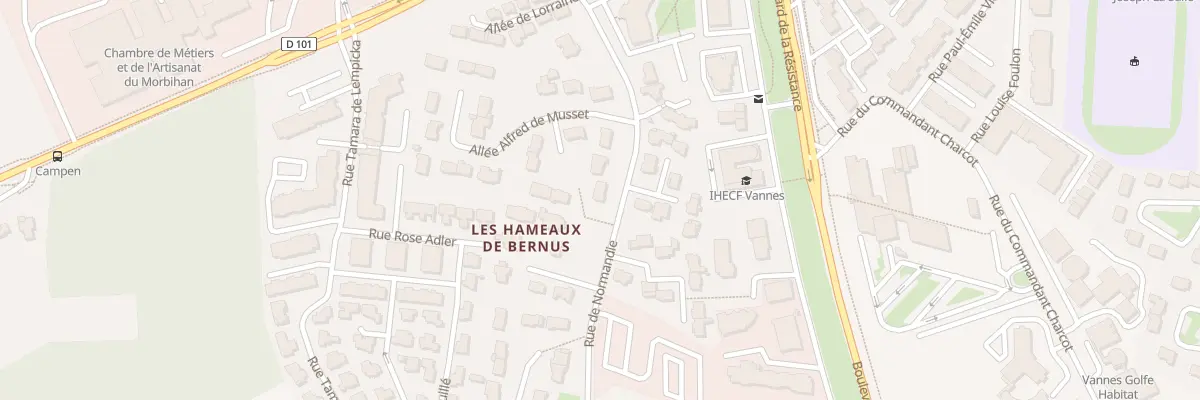 Plan du 3 All Alfred de Vigny à Vannes