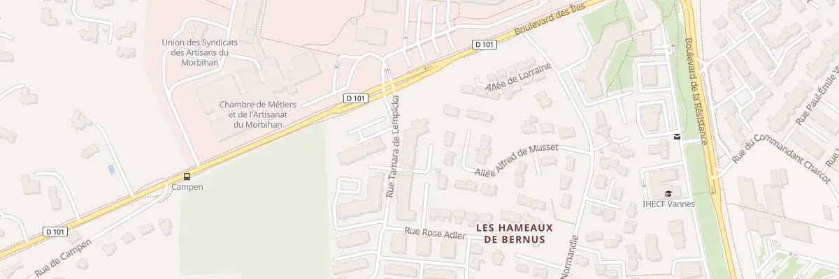 Plan du 5 Rue Tamara de Lempicka à Vannes
