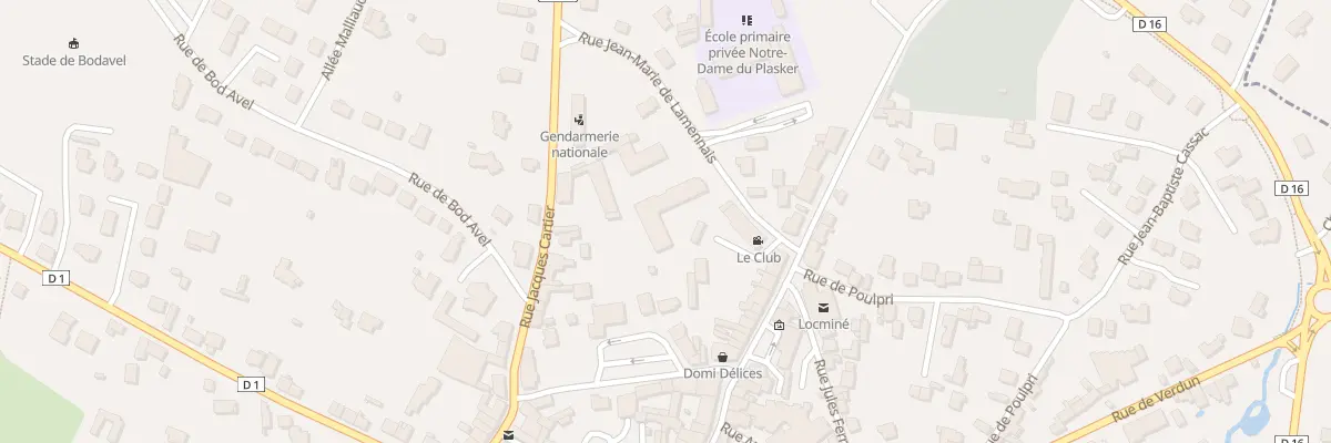 Plan du 3 Rue Jean Marie Lamennais à Locminé