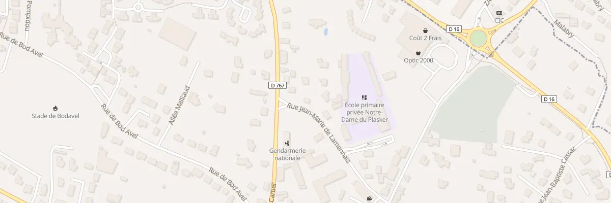 Plan du 12 Rue Jean Marie Lamennais à Locminé