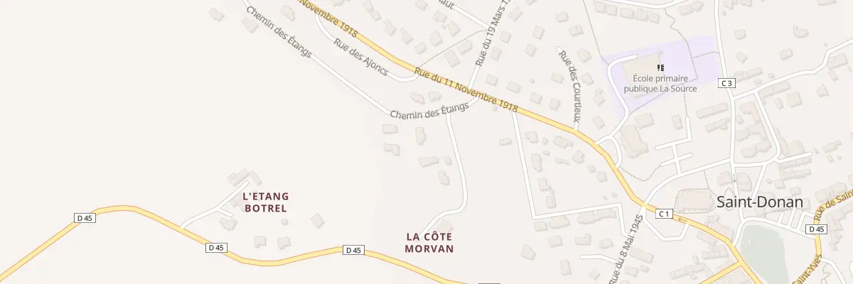 Plan du 1 Che des Etangs à Saint-Donan