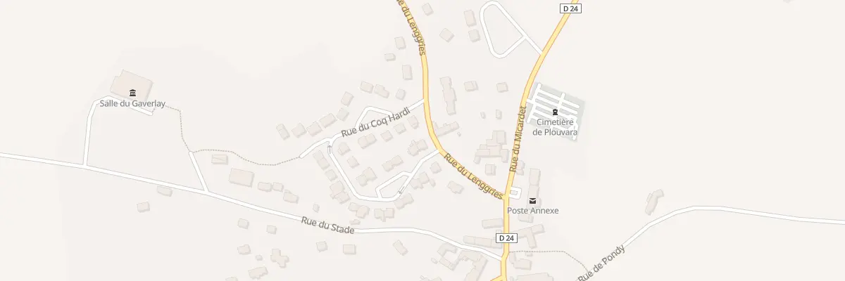 Plan du 2 Rue du Coq Hardi à Plouvara