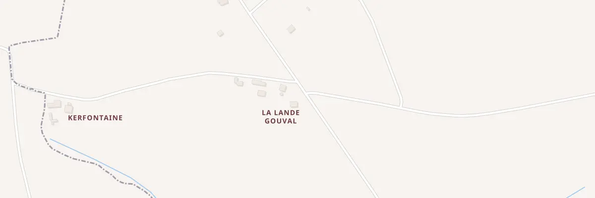 Plan du 1 Lande Gouval à Évellys
