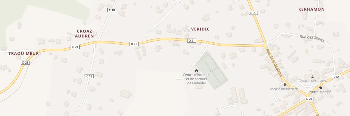 Plan de la Rue de Cornouaille à Pléhédel