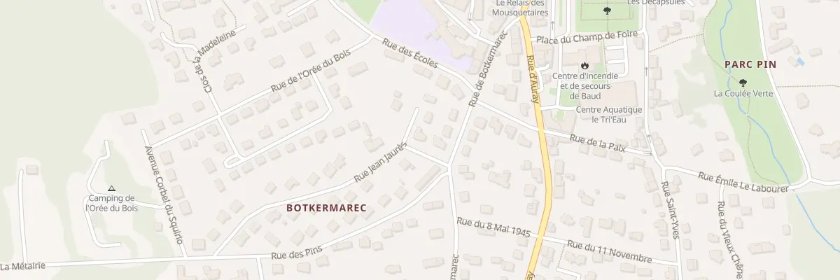 Plan du 2 Rue Jean Jaurès à Baud