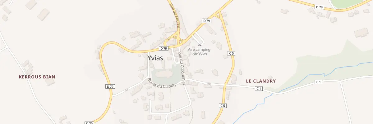 Plan du 1 Rue du Cordonnier à Yvias