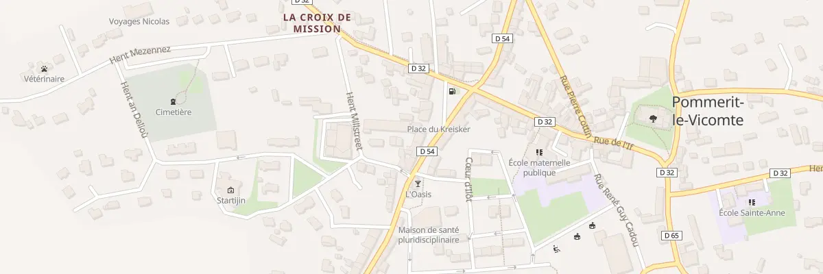 Plan du 20 Pl du Centre à Pommerit-le-Vicomte