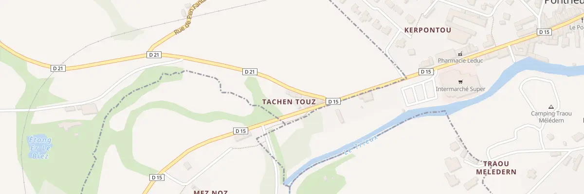 Plan du 1 Tachen Touz à Ploëzal