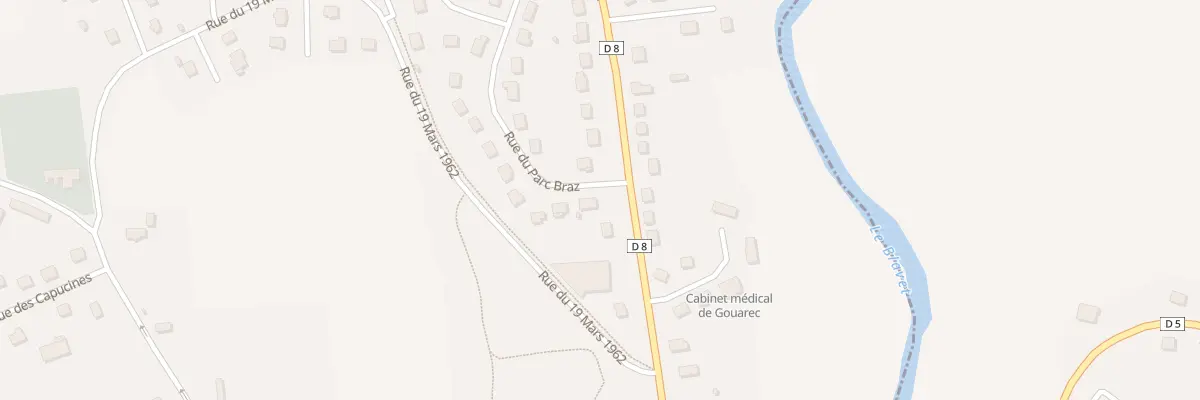 Plan du 1 Rue du Parc Braz à Gouarec