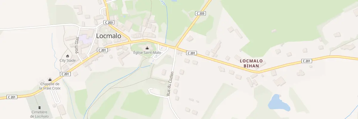 Plan du 2 Rue du Cozlen à Locmalo