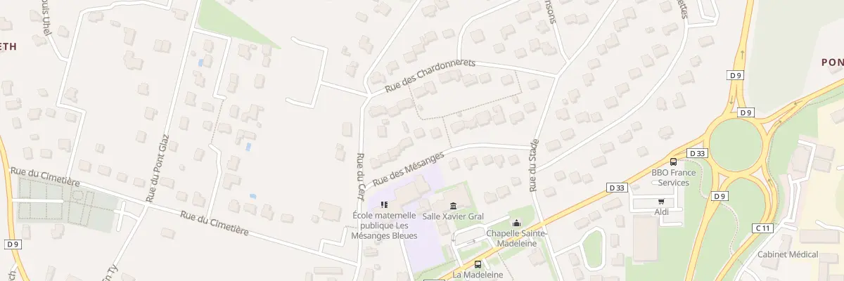 Plan du 14 Rue des Mésanges à Merlevenez