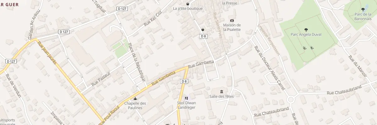 Plan du 2 Rue Gambetta à Tréguier