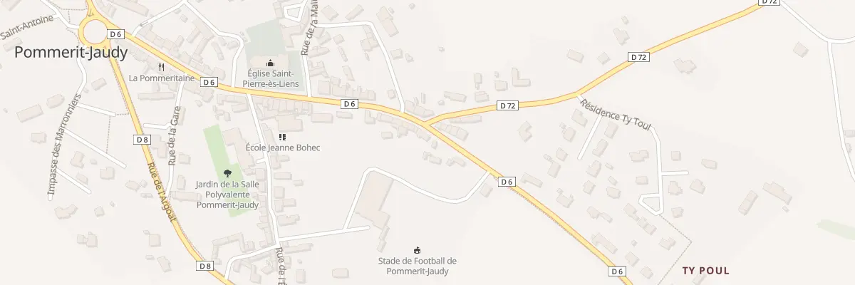 Plan du 2 Rue du Stade Pommerit Jaudy à La Roche-Jaudy