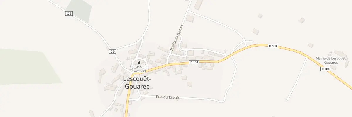 Plan du 12 Rue Grand Rue à Lescouët-Gouarec