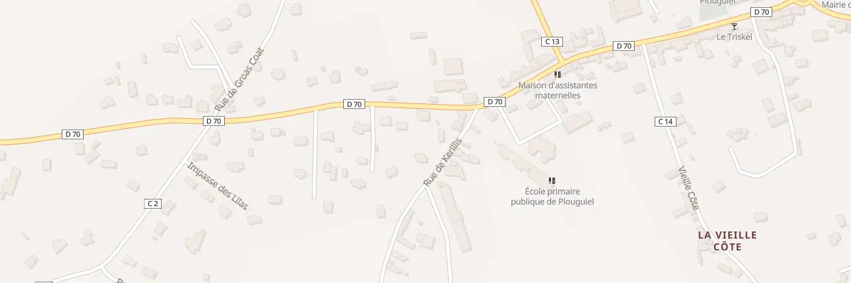 Plan du 1 Rue de l’Ancienne Gare à Plouguiel