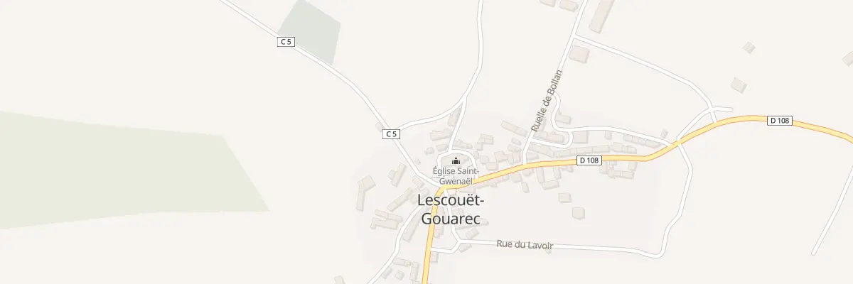 Plan du 2 Pl de l’Eglise à Lescouët-Gouarec