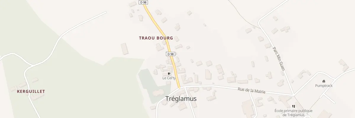 Plan du 2 Traou Bourg à Tréglamus