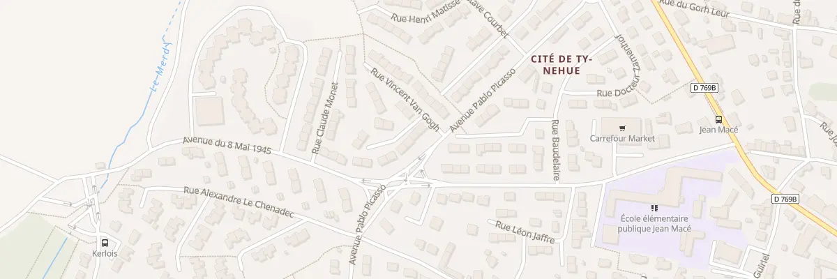 Plan du 3 Rue Paul Cézanne à Hennebont