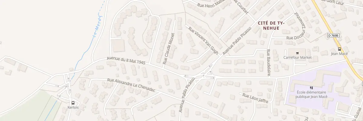 Plan du 8 Rue Paul Cézanne à Hennebont