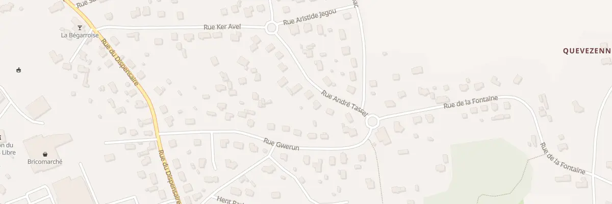 Plan du 12 Rue André Tassel à Bégard