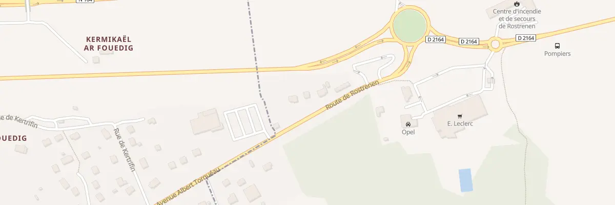 Plan du 72 Rte de Rostrenen à Plouguernével