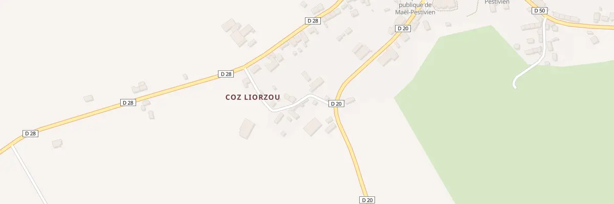 Plan du 1 Coz Liorzou à Maël-Pestivien