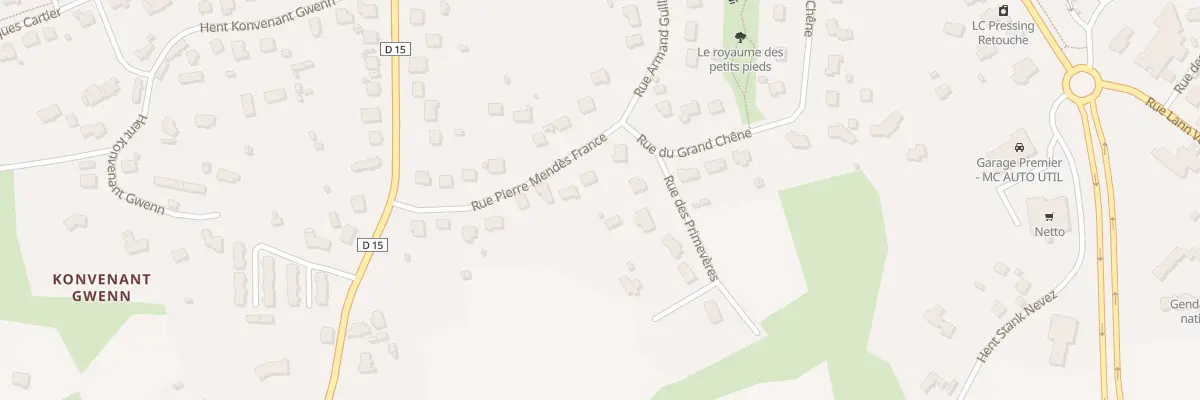 Plan du 16 Rue Pierre Mendes France à Bégard