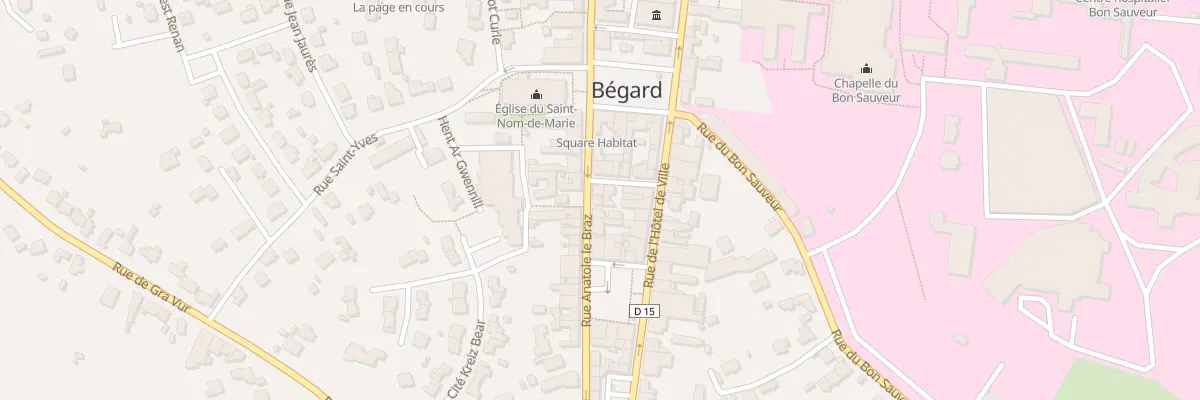 Plan du 13 Rue Anatole le Braz à Bégard
