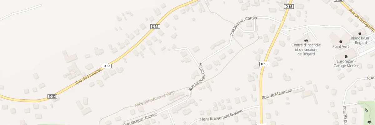 Plan du 1 Rue Arthur de la Borderie à Bégard