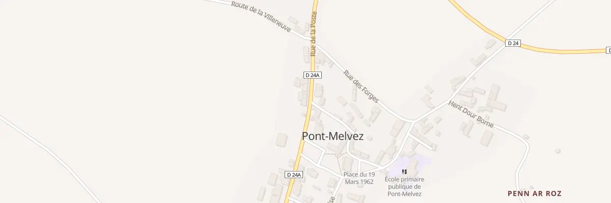 Plan du 14 Rue de la Poste à Pont-Melvez