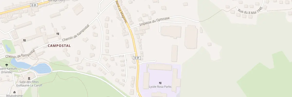 Plan du 37 Rue René Le Magorec à Rostrenen
