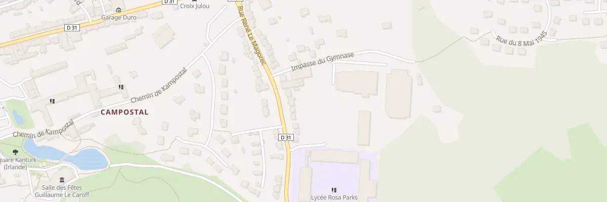 Plan du 33 Rue René Le Magorec à Rostrenen