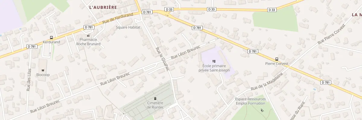 Plan du 11 Rue Léon Breurec à Riantec