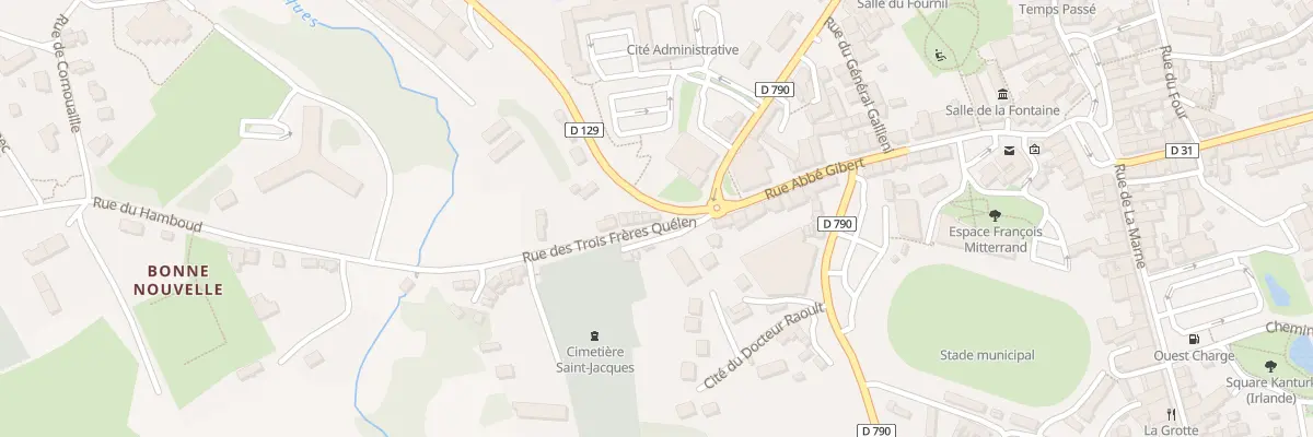 Plan du 2 Rue des Trois Freres Quelen à Rostrenen