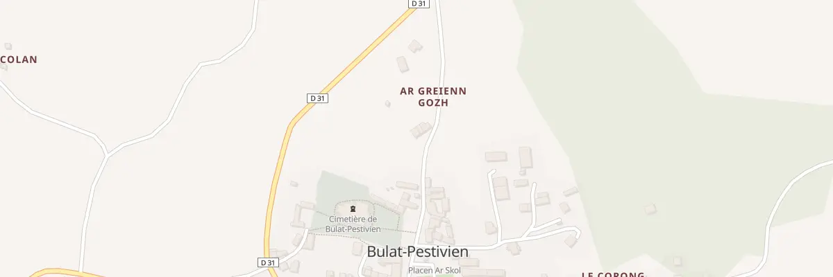 Plan du 1 Ar Greienn Gozh à Bulat-Pestivien